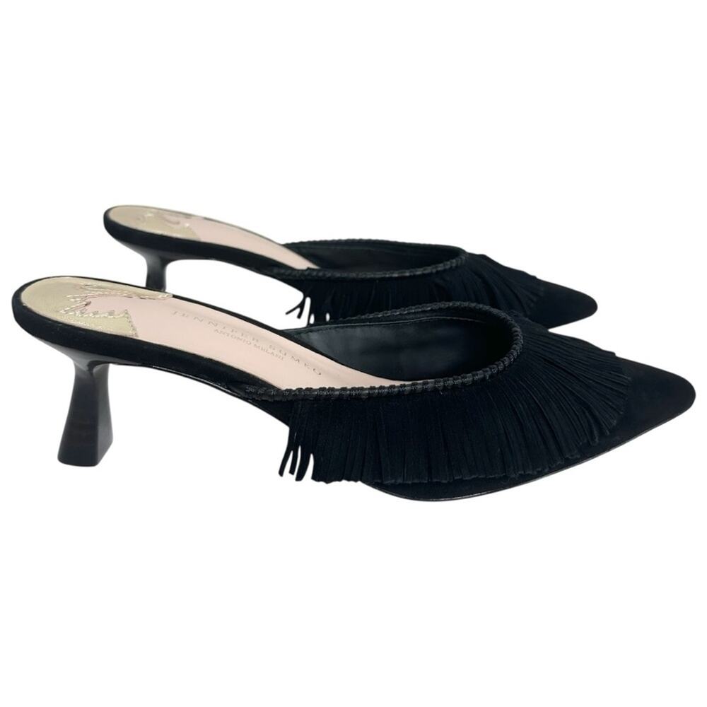 Antonio Melani x Jennifer Sumko Mimi Kid Suede Fringe Dress Mules Size 6.5